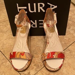 Naturalizer Women’s Shoes Heels Kinsley Papaya Print Size 8.5W BRAND NEW!!!